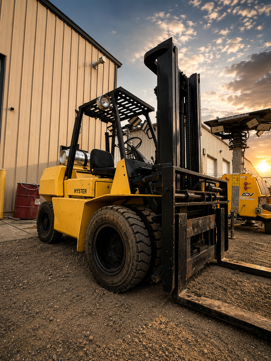 ADV Energy Rentals yard at sunset, Red Deer Alberta